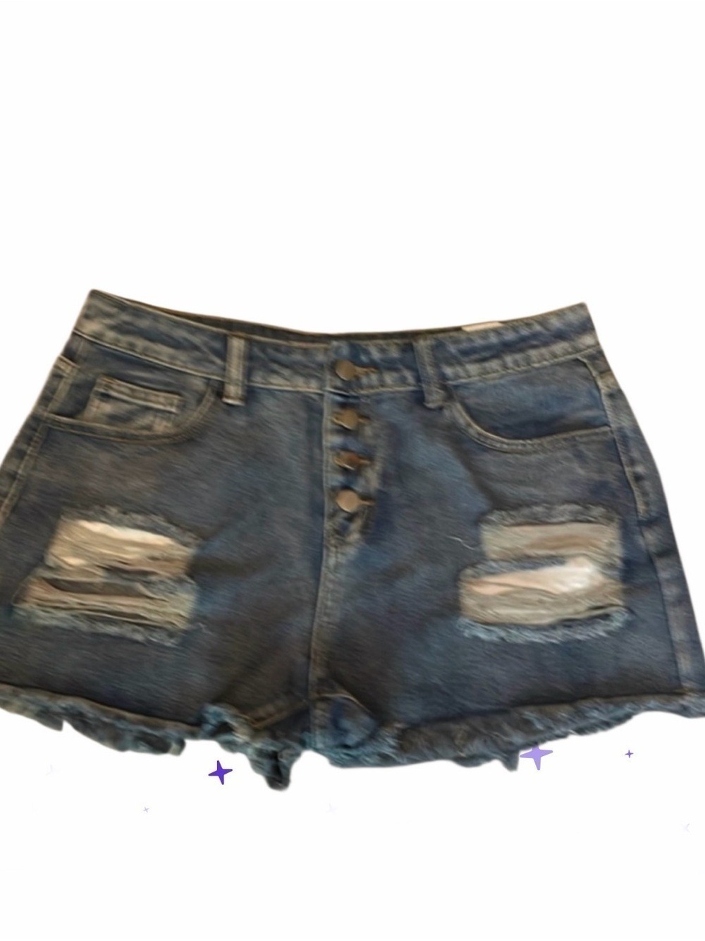 Shein Denim Shorts Distressed Size 30